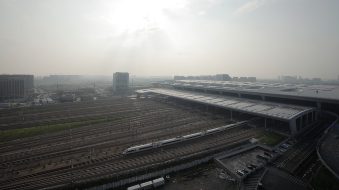 杭州东站 延时摄影 高铁进出站 铁路交通