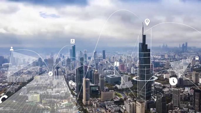 原创简约大气科技城市—南京模板
