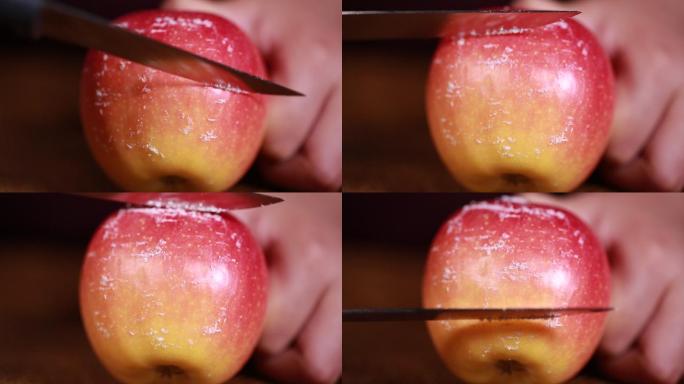 刀刮苹果表面果蜡 (2)