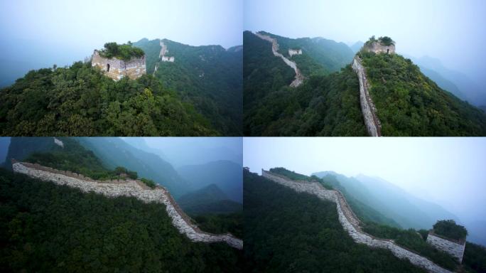 司马台长城 航拍 北京 旅游景点 古迹