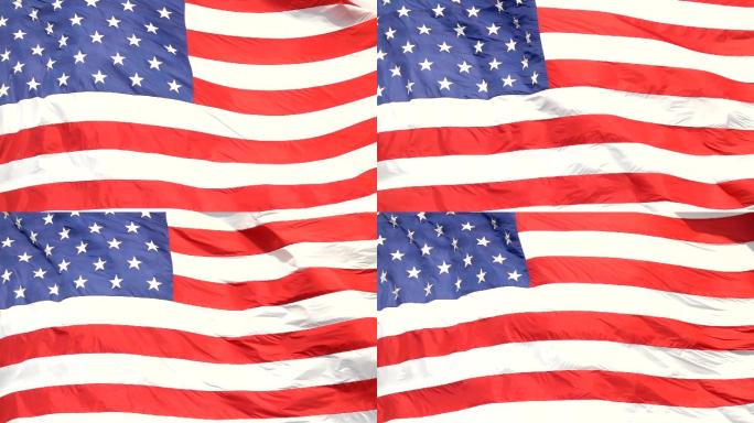 美国国旗挥舞城市延时航拍美国视频旅游宣传