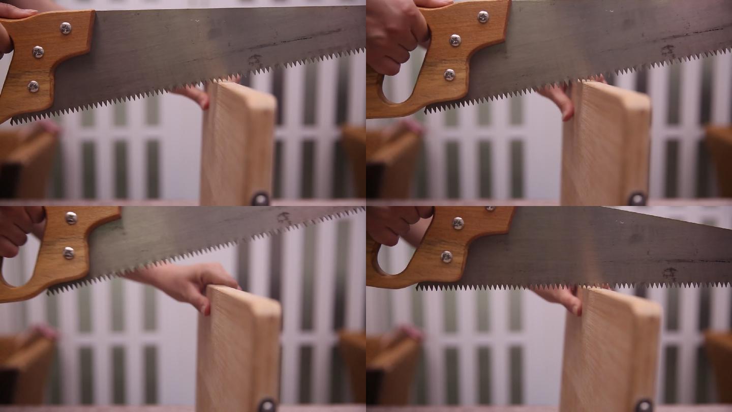 锯子钢锯锯开模板板材 (4)