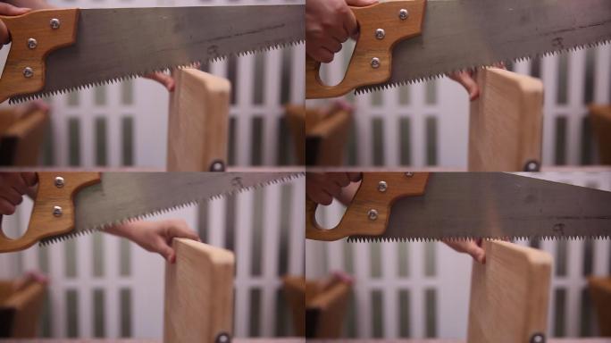 锯子钢锯锯开模板板材 (4)