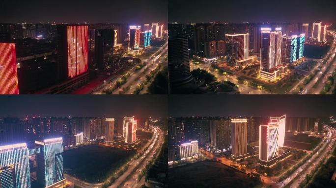 航拍湖南衡阳衡州大道夜景4K片段8