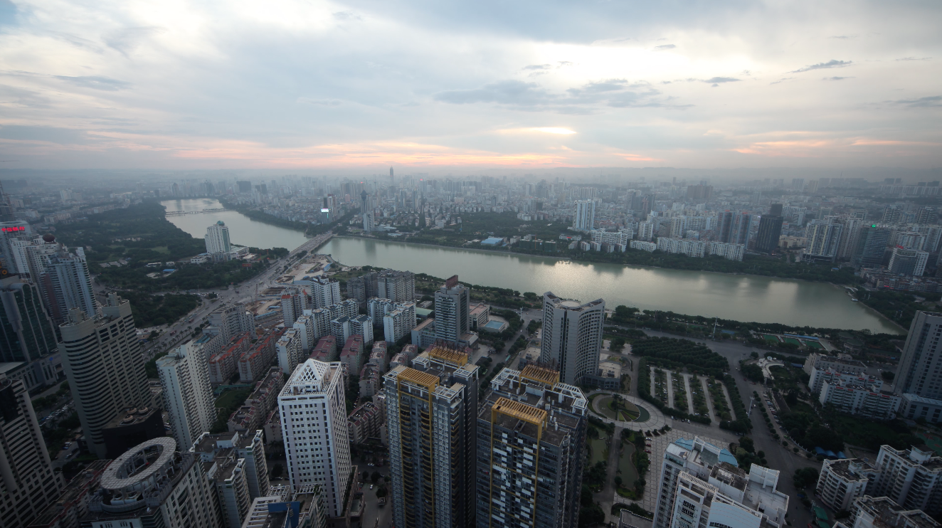 南宁 城市风光 南湖公园 延时 日转夜