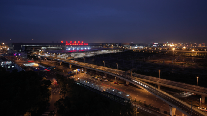 上海虹桥站 延时 高铁 进出站 日转夜