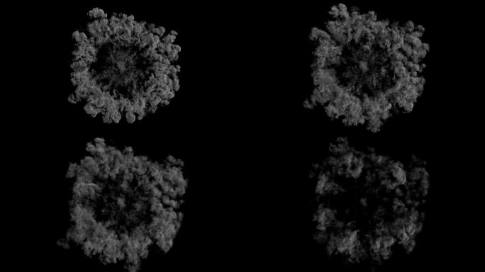 黑背景下的三维烟爆冲击波效应和发散波