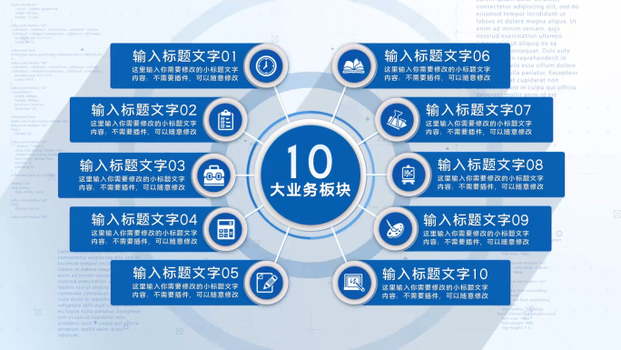 十大类十个方面10个分支10个蓝色科技