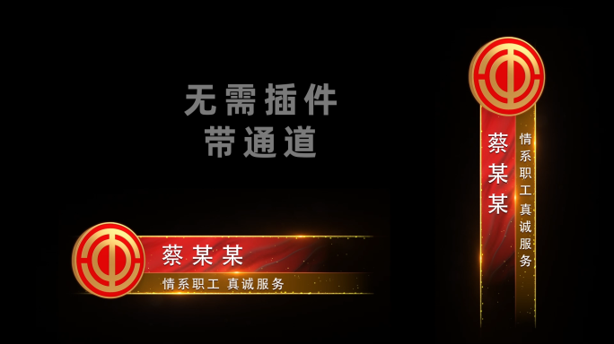 【2款】党政工会人名字幕条ae模板