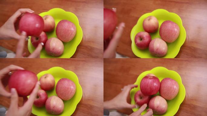 观察果盘里的红富士苹果 (6)