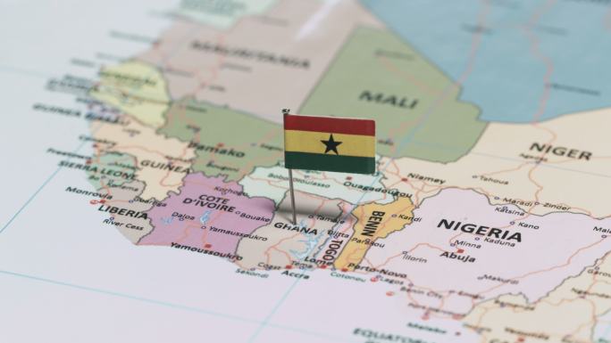 悬挂国旗的加纳视频素材