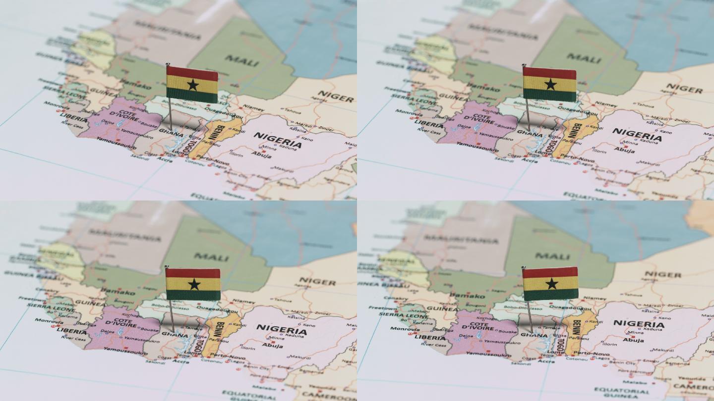 悬挂国旗的加纳视频素材