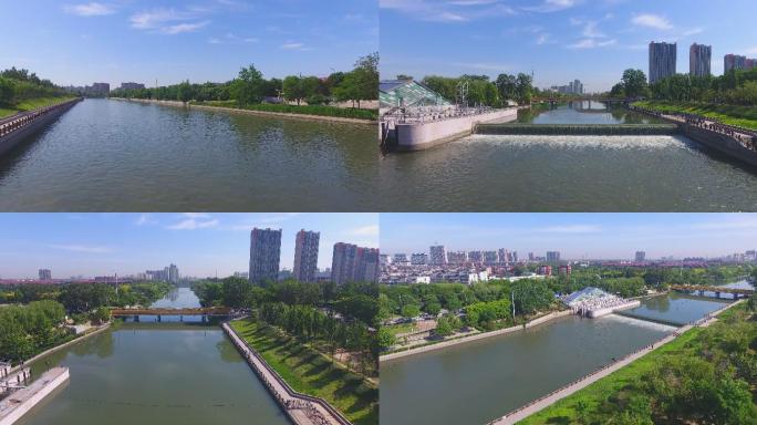 唐山环城水系城市绿化4K航拍