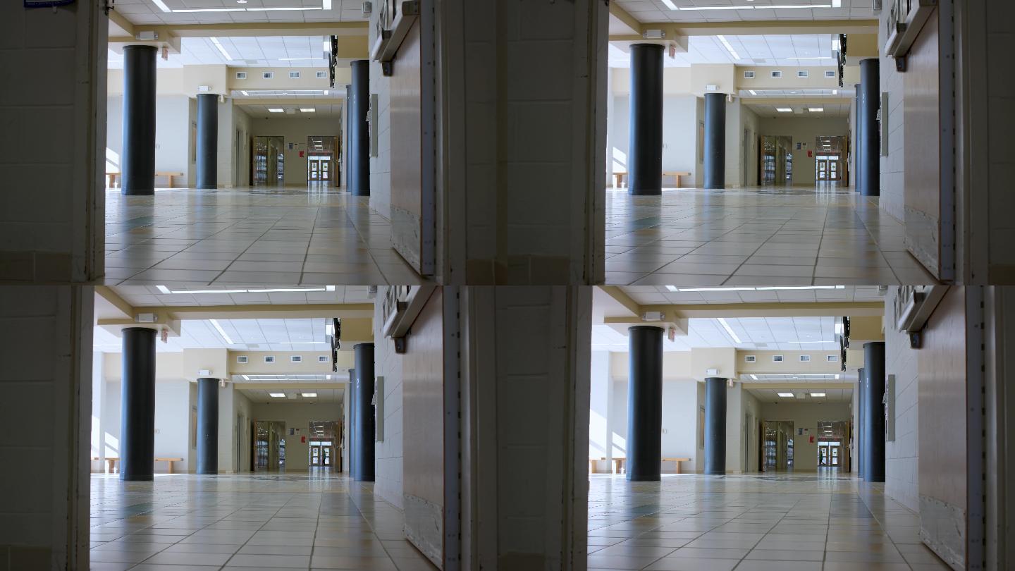 空荡荡的学校走廊4K宣传片广告空间装潢大