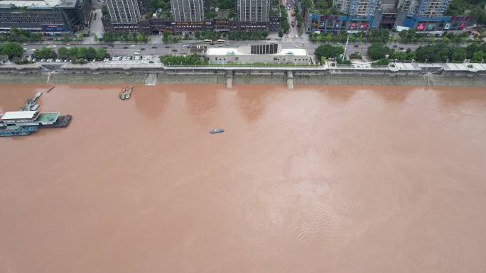 重庆白鹤梁水下博物馆江面航拍