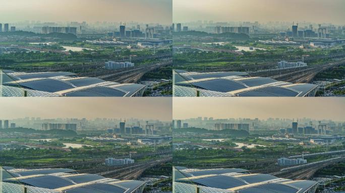 广州火车南站高铁枢纽繁忙延时摄影4K