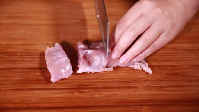 厨师切羊肉羊油 (5)