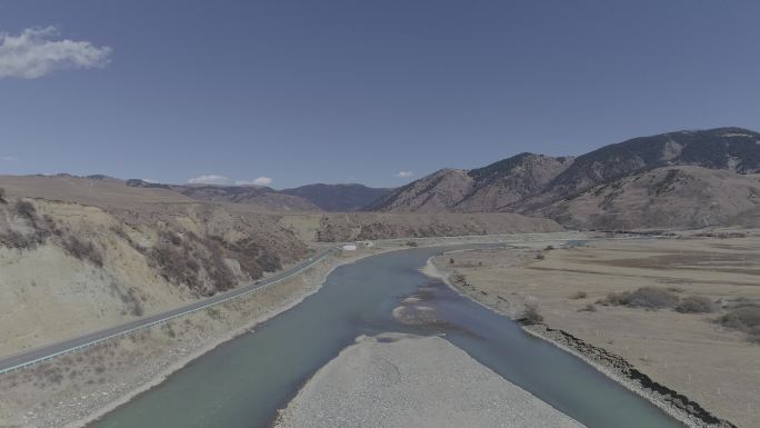 航拍 西藏 318国道 山川 河流 公路