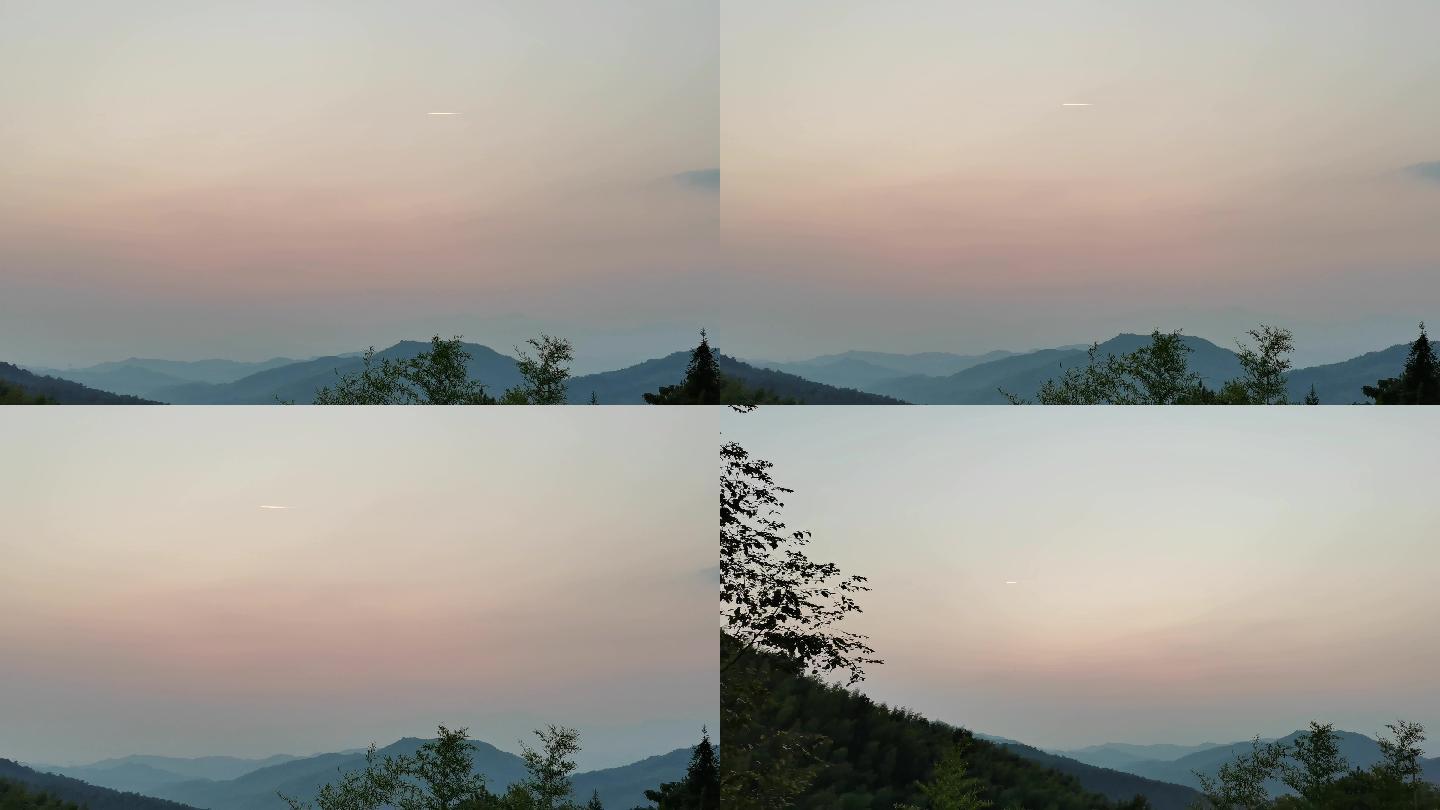 UFO飞机火箭飞过黄昏天空高清视频4K