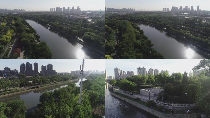 唐山城市绿化环城水系4K航拍