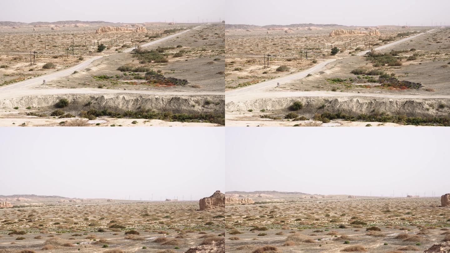 新疆荒芜的沙漠戈壁4k画质
