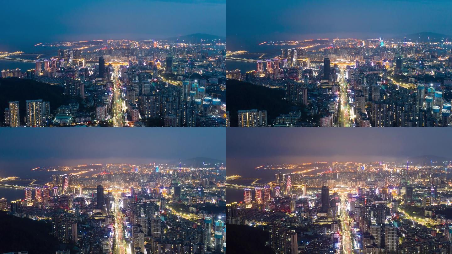 【正版素材】拱北夜景航拍延时