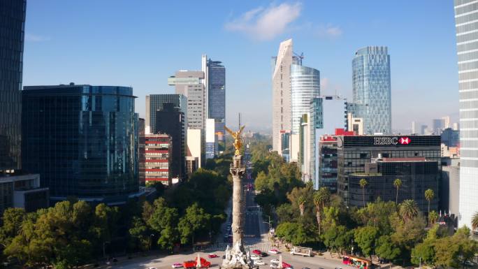 墨西哥城航拍国际地标旅游城市生活