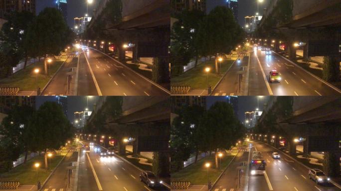 街头、立交桥、夜晚车流高清视频素材