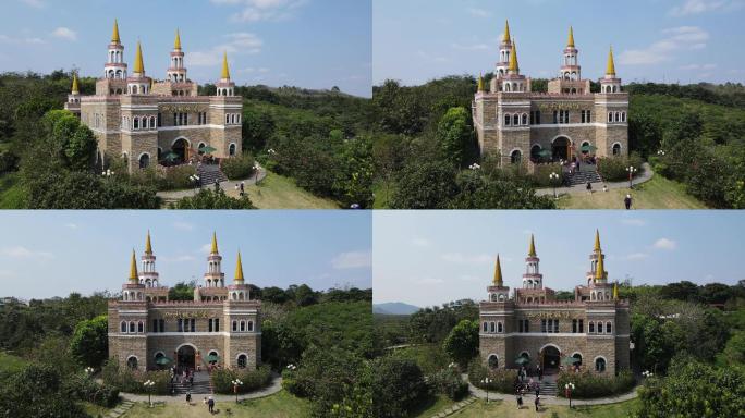 航拍 海南 高速 农田  城堡