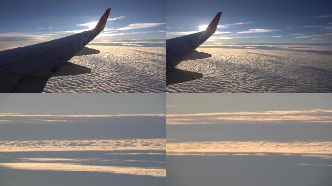 飞机 云层之上 穿云 云海 机翼 4k