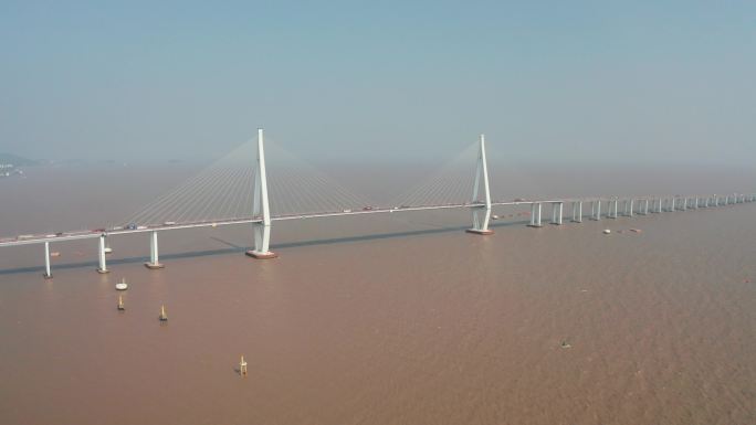 航拍杭州湾跨海大桥 4k