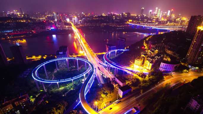 4k重庆环形立交桥复杂立交