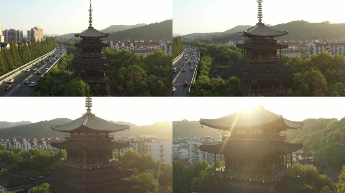 杭州中河高架 望仙阁 航拍视频