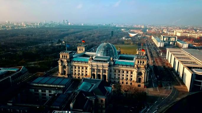 德国国会大厦柏林议会大厦鸟瞰图