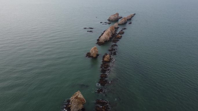 [4K]航拍素材.大连排石景观海礁特写