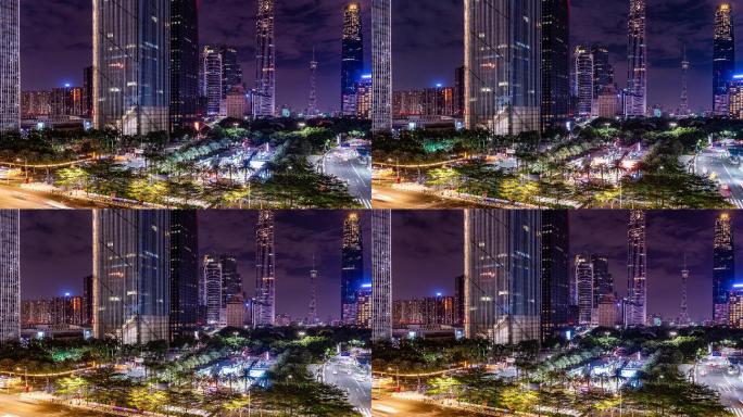 广州珠江新城花城汇夜景延时摄影4K