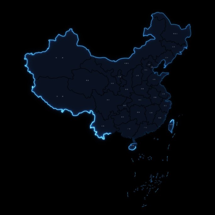 【透明通道】中国地图勾线动画-02