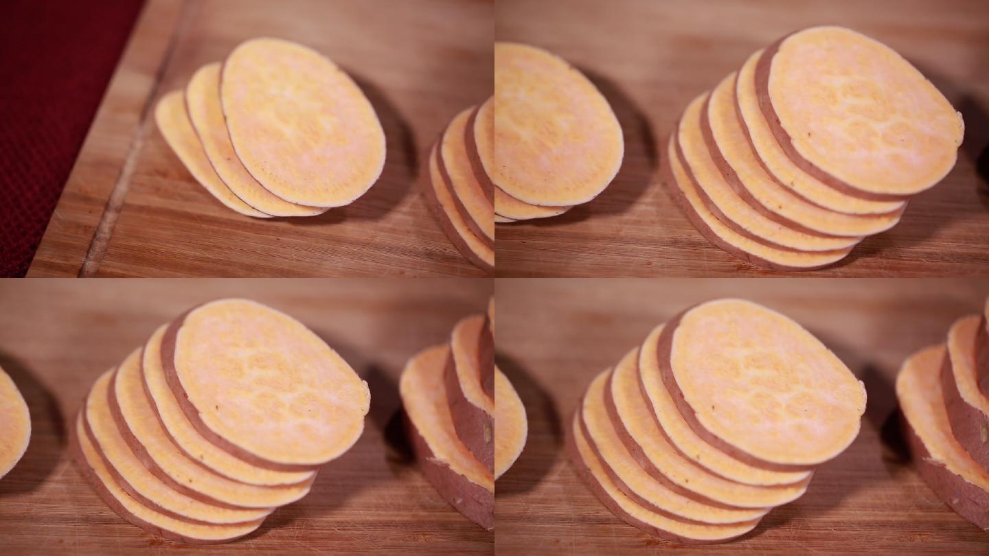 厨娘削地瓜皮切红薯片 (6)