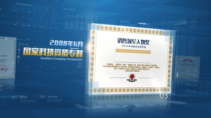 【原创】科技感企业荣誉奖项图文展示