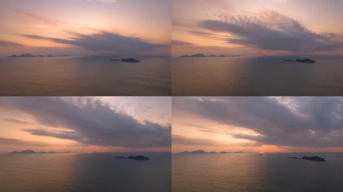 海上早晨日出前后天空延时摄影