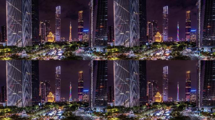 广州珠江新城花城汇夜景延时摄影4K