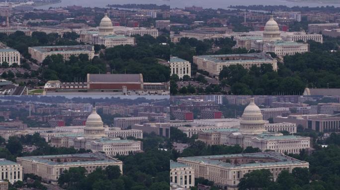 美国国会大厦鸟瞰图。