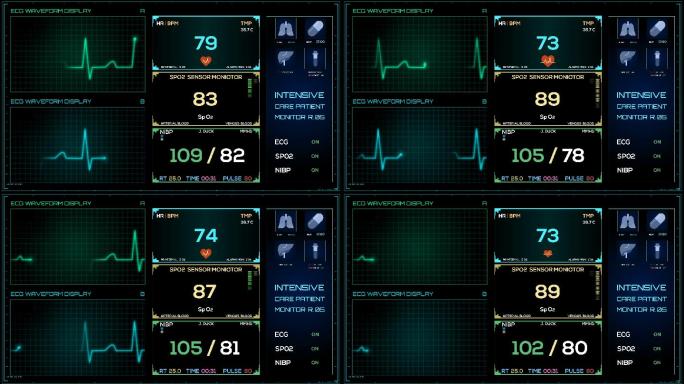 心电图数据监护仪呼吸icu重症监护
