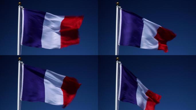 法国国旗空镜飘动飘扬