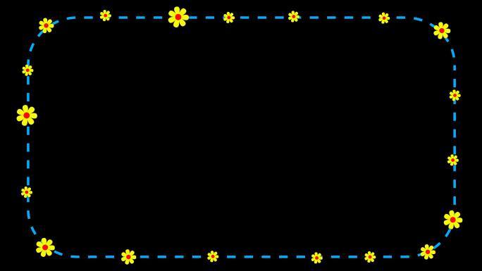 简约小花边框前景视频2——无缝循环播放