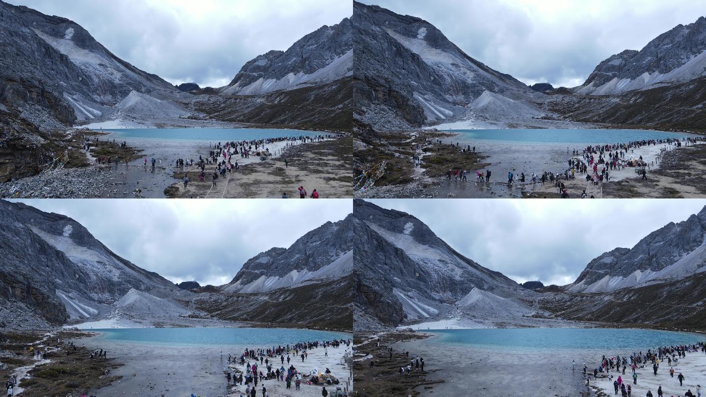 稻城五色湖航拍实景风景宣传视频
