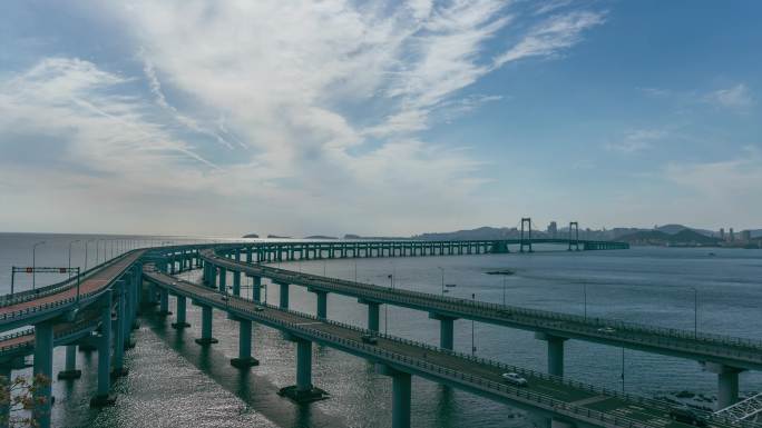 原创海面大桥延时交通立体