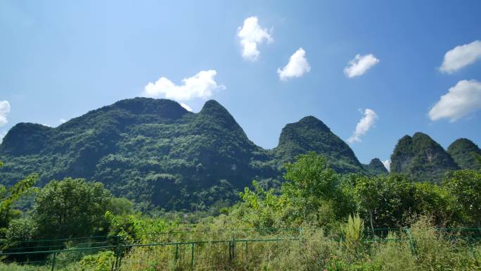 广西桂林阳朔车窗外风景