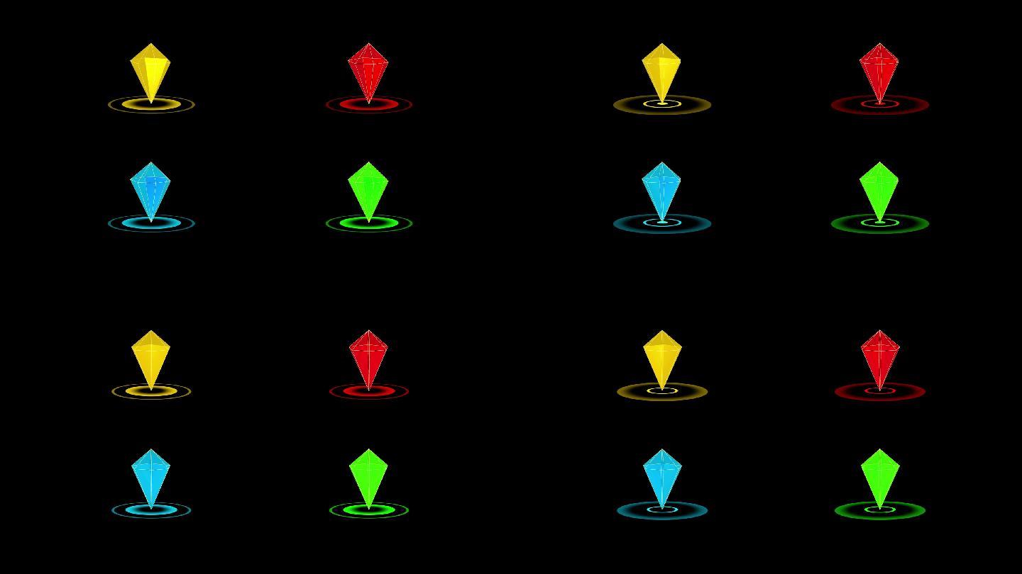 四种颜色定位位置标记