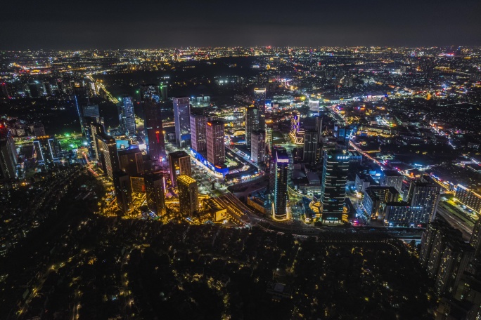 广州番禺万博CBD夜景4k